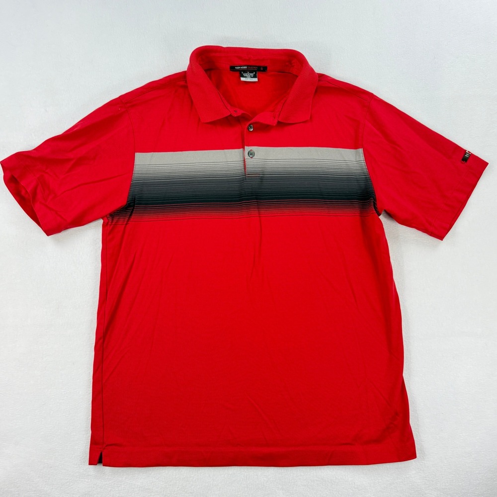 Tiger Woods Collection Polo Shirt Mens Medium‎ Red Stripe Golf Sporty Preppy